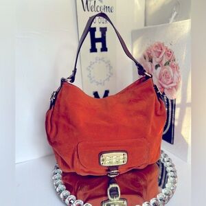 Michael Kors vintage Orange Suede Hobo Bag